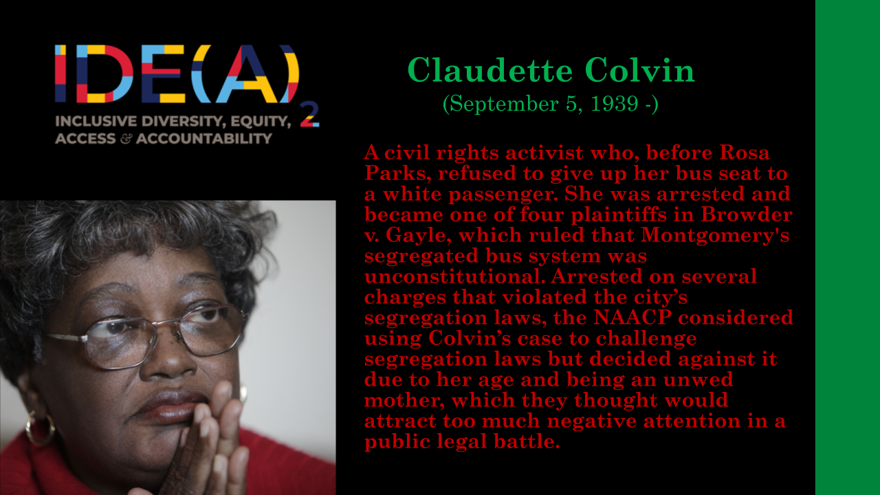 Black History Month Spotlight Claudette Colvin St. Marys College of